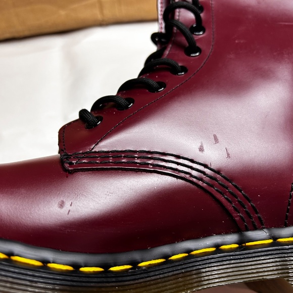 Dr. Martens 1460W Cherry Red Smooth Boots - Picture 5 of 10